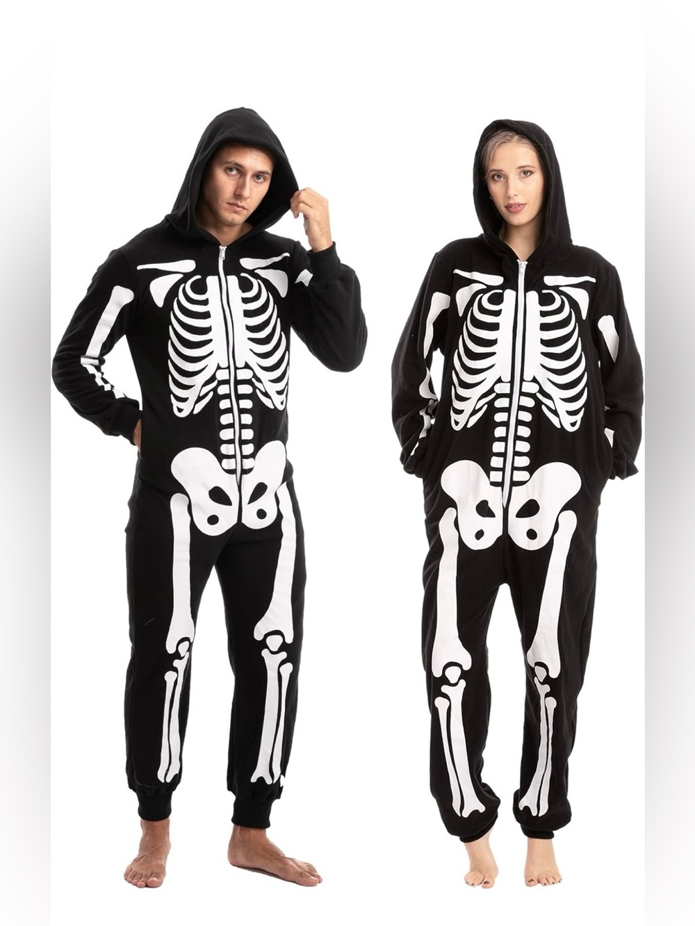 Adult Skeleton Plush Pajamas Onesie - Skeleton Costume - Skeleton Pajamas